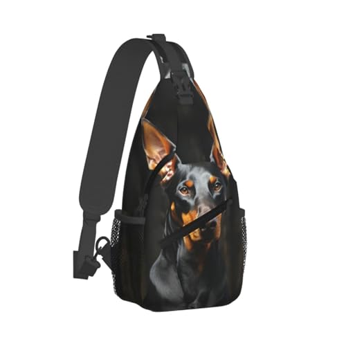 Mochila tipo sling crossbody negra para outdoor