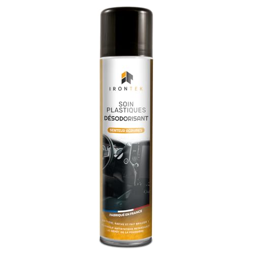 Nettoyant Plastique Voiture 400ml - IRONTEK | IT319 | Soin Tableau de Bord | Parfum Agrumes |...