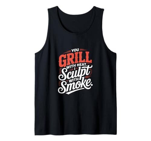 Asas a la parrilla con calor y yo esculpo con carne ahumada Camiseta sin Mangas