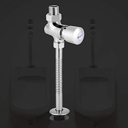 VIFERR Urinalspülventil Zinklegierung Urinal-Spülventil Druckspüler WC Urinalspülventil Automatische Abschaltung mit Manuelle Verzögerung für Zuhause, Badezimmer, Hotel