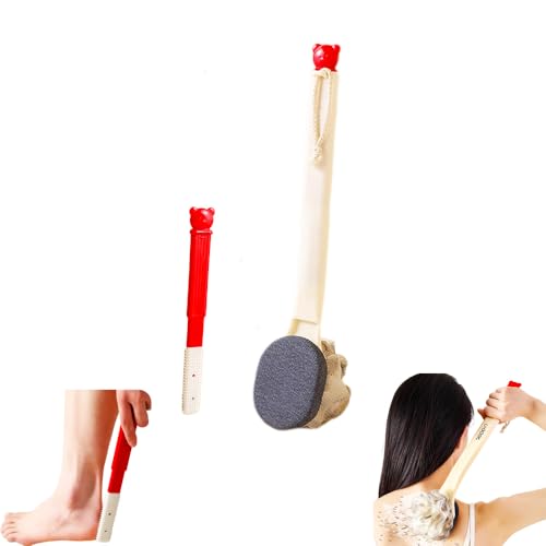 Brosse de douche double face à long manche élimine peau morte et callosités pieds