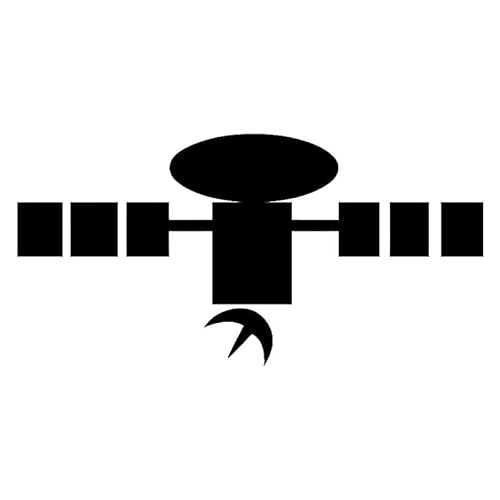 JIFENLI Car Sticker 16.5cm*8.3cm Space Satellite Fashion Car Styling Vinyl Car Sticker Black/Silver