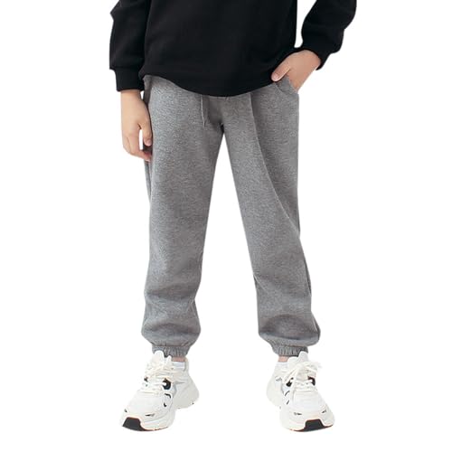 Sweatpants for Boys Girls Kids Unisex Basic Solid Jogger Pants Elastic Waist Casual Sweat Pants with Back Pocket