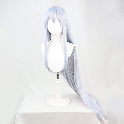 osseoca Long Silver Gray Cosplay Synthetic Hair with Long Bangs Natural Anime Halloween Carnival Party COS Ombre Wigs