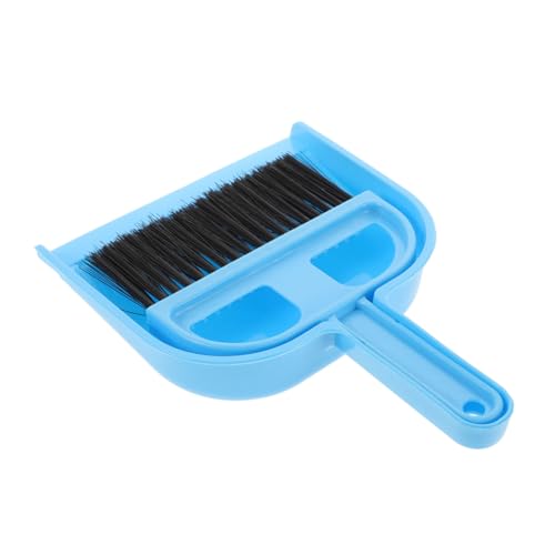 CONGARTENO 1 Set Pet Cleaning Tool Squeegee Grout Cleaner Brush Air Broom Push Broom Floor Scrub Brush Broom with Dustpan Handle Scrub Brushes for Cleaning Bunny Cage Brooms Cat Plastic Blue