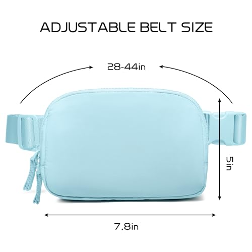Image of Belt Bag for Women Two-Way Zipper Fanny Pack Crossbody Bags for Women Fashion Waist Packs Cross Body Fanny Pack with Adjustable Strap Gifts for Teen Girls (Icing blue)
