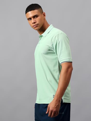 Image of Vector X Adults Mens Sports Wear Polyester Half Sleeves All Day Wear tee Shirt Polo T Shirt Detailing with Contrast Color Tipping on Sleeves & Collar for Casual Wear Regular Fit Tshirts