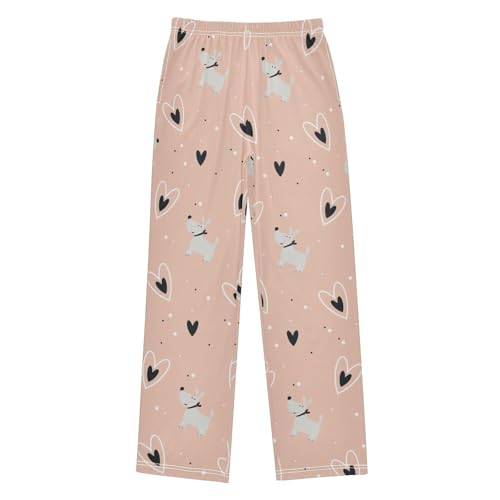 Boys' Pants Cute Dogs Hearts Black Long Bottoms Jogger Pants Elastic Waist Trousers with Pockets S-XL - Main Image