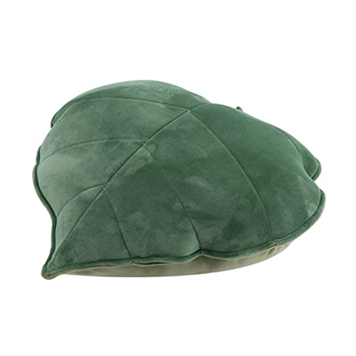 OUKEYI Cojín decorativo con forma de hoja de 20 x 20 pulgadas, diseño de hojas 3D, suave, decoración del hogar, para coche, dormitorio, sofá, sala de estar, color verde