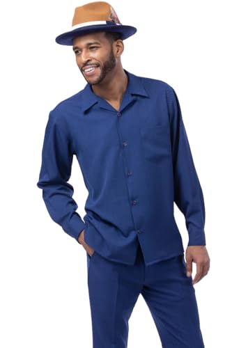 MONTIQUE 2 pc Men's Polyester Walking Suit Full Cut Long Sleeve Comfortable and Stylish 1641