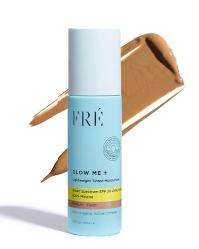 FRÉ Lightweight Tinted Moisturizer | Tinted Mineral Sunscreen Face, SPF with Tint & Tinted Moisturizer with Sunscreen | Medium-Deep, 1.69 fl oz