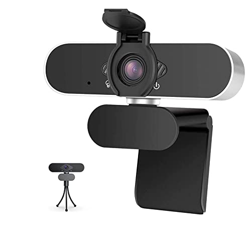 Webcam with Microphone, 1080P HD Webcam with Auto Light Correction for Desktop/Laptop, Streaming Computer USB Web Camera for Video Conferencing, Teaching, Streaming, and Gaming