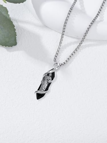 Saint Necklace 925 Sterling Silver St Christopher/St Jude/Saint Benedict/Knights Templar Pendant Necklace Amulet Protection Jewelry for Men Women3