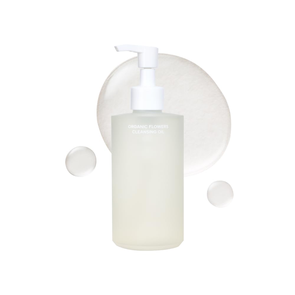 WHAMISA Organic Flowers Cleansing Oil - Delikatny olejek oczyszczający do twarzy do demakijażu - głębokie oczyszczanie porów - koi i pielęgnuje skórę - 153ml