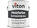 Produktbild Viton Holzfarbe in Schwarzgrau - 0,7 Kg Holzlack Seidenmatt - Wetterschutzfarbe für Außen - 3in1 Grundierung & Deckfarbe - Profi-Holzschutzlack - KE31 - RAL 7021 Schwarzgrau