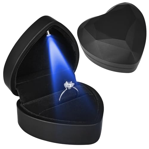 Image of Ring Box with LED Light-Black
