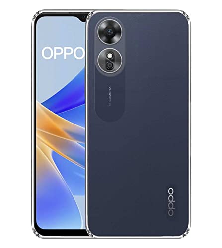 Image of COVERBLACK Rubber Silicone Back Cover for Oppo A17 - Transparent