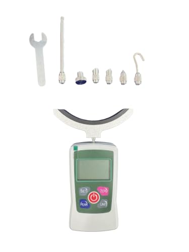 Medidor de fuerza muscular con carga máxima de 500 N (50 kg / 110 lb), modo de medición en tiempo real, pico y primer pico, precisión ±1 %, estructura con sensor interno miniatura 1