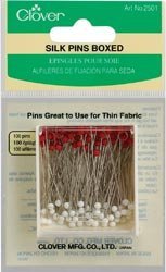 Sewingoodies Glass Head Silk Pins 100ct Excellent for Light Weight Fabrics Clover Japan Made