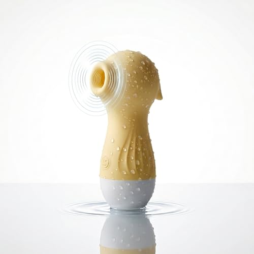 Image of KLEN Ergonomic Targeted Air-Pulse Massager - Gentle Suction Therapy Device, Waterproof Silicone Handheld Tool, USB Rechargeable for Localized Muscle Relaxation & Pinpoint Tension Relief (Yellow)