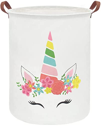 Image of Essme Kids Laundry Basket,Unicorn Hamper Collapsible Waterproof Storage Bin for Girls,Gift Baskets(Cute Unicorn)