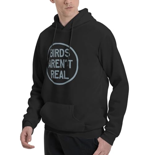 Birds Arent Real Hoodies for Men's Hooded Sweatshirt Black3