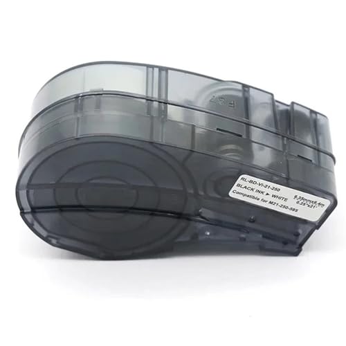 �S�����x���e�[�v M21-250-595 6.35mmx6.4m BMP21 PLUS BMP21-LAB �v�����^�ƌ݊�������(White on black)