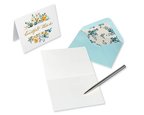 Image of Papyrus Blank Wedding Thank You Cards with Envelopes, Eucalyptus Leaves (20-Count)