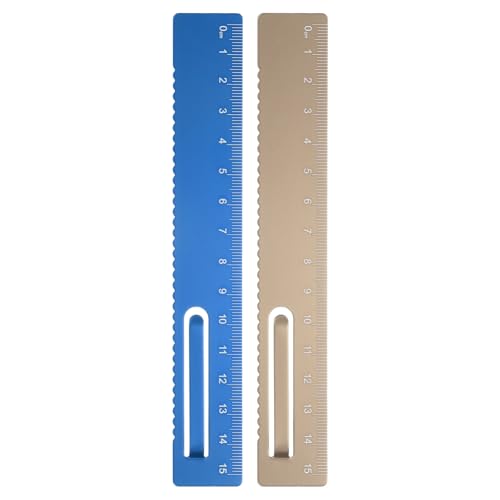 Sourcing map Regla recta de 15 cm métrica de aleación de aluminio metal para medir para estudio