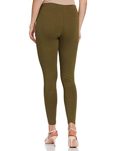 Image of GO COLORS Soft Cotton Stretch Ankle Length Leggings for Women | Breathable