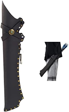 FENJANER Archery Arrow Quiver Archery Back Arrow Quiver Holder PU Leather Archery Quiver with Belt Clip for Field and Practice FENJANER Archery Arrow Quiver Archery Back Arrow Quiver Holder PU Leather Archery Quiver with Belt Clip for Field and Practice