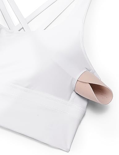 Image of CRZ YOGA Naked Feeling Longline Sports Bras | Medium Support, Removable Pads, Yoga, Sleek, Strappy Back, Scoop Neck, for Women