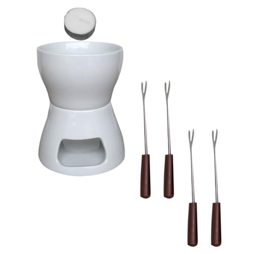 COLLBATH Ceramic Cheese Melting Pot Stove Top Fondue Chocolate Cheese Melting Furnace