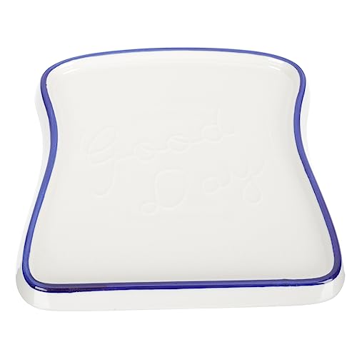 COLLBATH Cute Breakfast Bread Tray Ceramic Plate for Toast Household Meal Tray Daily Use