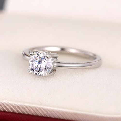 White Gold Plated Cubic Zirconia Engagement Rings Wedding Bridal Band Promise Rings Evening Parties Anniversary Valentine's Day Gifts Eternity Bands for Women4