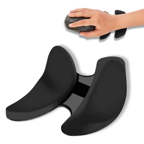 Image of Crysendo Ergonomic Mouse Wrist Rest Support | Gliding Palm Rest Pad with Double Support for Wrist Pain Relief & Pressure Release | Mouse Pad for Office, Gaming, Coding, Work Desk (Black)