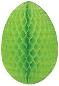 Paper Fantasies - Tissue Paper Honeycomb Egg Shaped Decoration 28cm - Yellow Green #5625-102