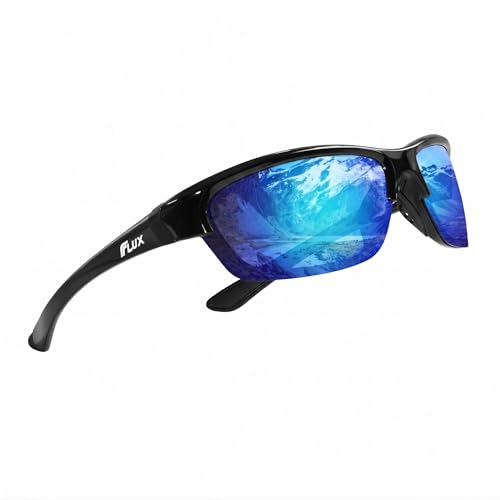 ICECUBE AVENTO Polarized Sports Sunglasses - UV400 & Anti-Slip Lightweight for Driving Running & Golf - Unisex (BLK/Blue)