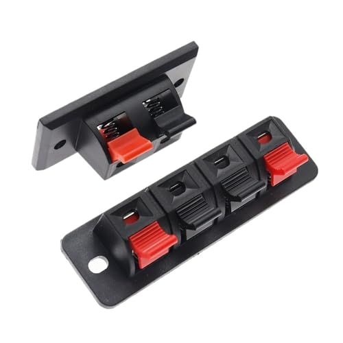 Conector de plástico de 4 posiciones ideal para altavoces y sistemas de sonido en casa, 5 uds