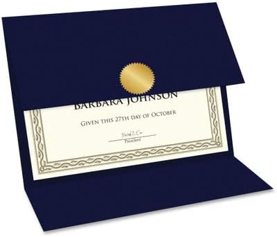 Geographics Double-fold Certificate Holder - Navy - Recycled - 5 / Pack