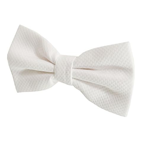 Dobell Mens Marcella Bow Tie 100% Cotton Pre-Tied White Tie Evening Wear Accessory Cover