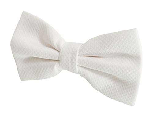 Dobell Mens Marcella Bow Tie 100% Cotton Pre-Tied White Tie Evening Wear Accessory