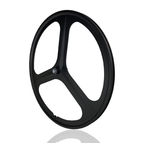 Paire De Roues pour Vélo À Pignon Fixe 700C 3 Rayons Vélo De Piste Roues Avant Et Arrière Alliage De Magnésium Frein V-Brake Axe Plein 100/120mm Moyeux pour Vitesse...