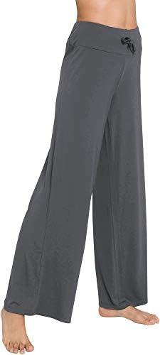 WiWi Bamboo Pajama Pants for Women Plus Size Pajamas Bottoms Wide Leg Lounge Sweatpants Soft Sleep Pant S-4X, Iron Grey, Large