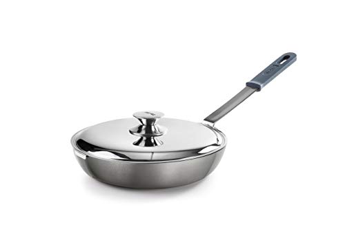 IBILI - Sarten con tapa volteatortillas titanio chef, 26 cms, Aluminio, Antiadherente quantanium, Apto para induccion