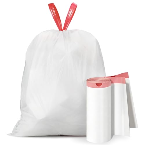 Holuwiso 16-18 Gallon Trash Compactor Bags Drawstring White 105 Count