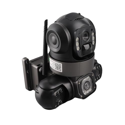 Dpofirs Telecamera di Sicurezza da Esterno con Triplo Obiettivo, a 3 Telecamere 2K con Vista a 360°, Pannello Solare da 8 W, Batteria da 8000 MAh, Rilevamento del Movimento AI,