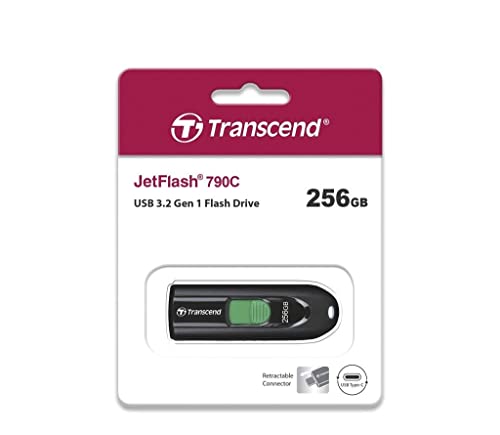 Transcend 256GB JetFlash 790C USB 3.2 Gen 1 Type-C Drive Black-TS256GJF790C - Image 3