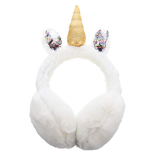Didiseaon 1Pc Winter Unicorn Plush Ear Muffs for Warm Ear Covers for Boys Soft Skin Friendly Earmuff with Cute Design for Outdoor Use Cold Weather