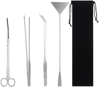 Miuse Aquarium Scissor Tweezers Spatula Tool - 4 in 1 Stainless Steel Aquatic Plants Aquascaping Tools Set for Fish Starter Kits & Aquariums Tank